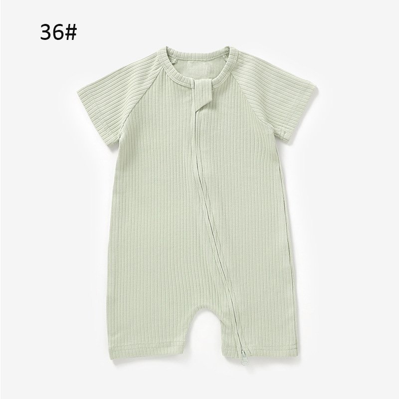 1 Pcs Custom Tag Short Sleeved Clothes Children Jumpsuit Organic Cotton Baby Romper