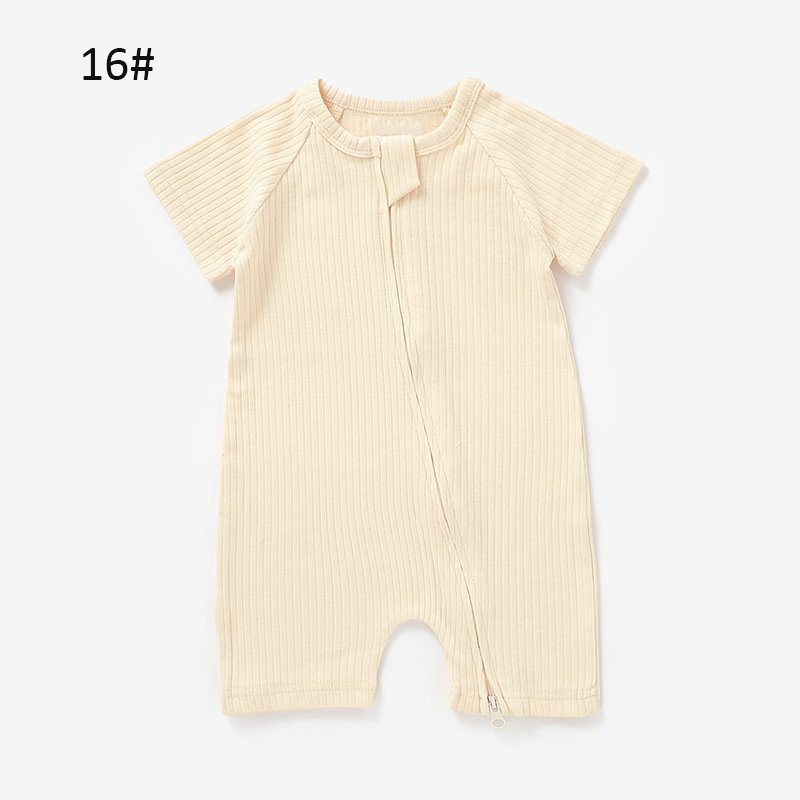 1 Pcs Custom Tag Short Sleeved Clothes Children Jumpsuit Organic Cotton Baby Romper