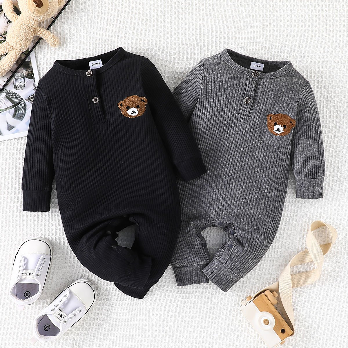 Wholesale Cotton Jumpsuit for Boys and Girls 0-18M Toddler Romper with Long Sleeve Kid Bodysuit Baby Romper