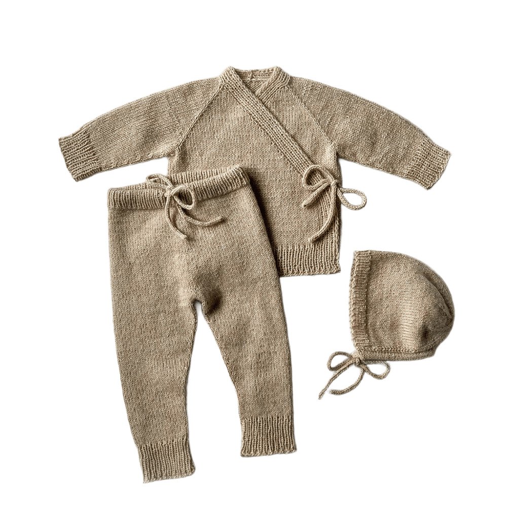Custom Logo New born Organic Cotton Winter Clothes Plain Long Sleeve Knit baby cardigan pants newborn jumpsuits rompers sweater