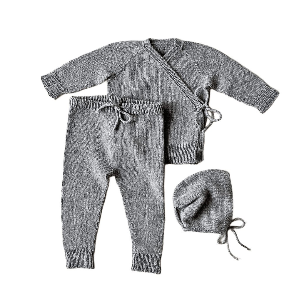 Custom Logo New born Organic Cotton Winter Clothes Plain Long Sleeve Knit baby cardigan pants newborn jumpsuits rompers sweater