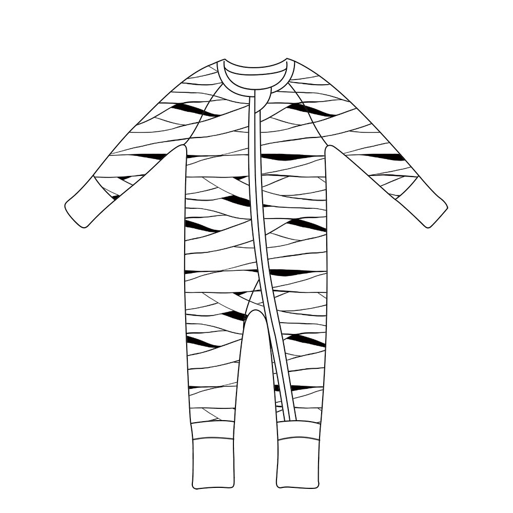 Qingli ODM Kids Pajamas Toddler Summer Jumpsuit custom Letter Printed Long Sleeves Two Way Zippers Baby Romper