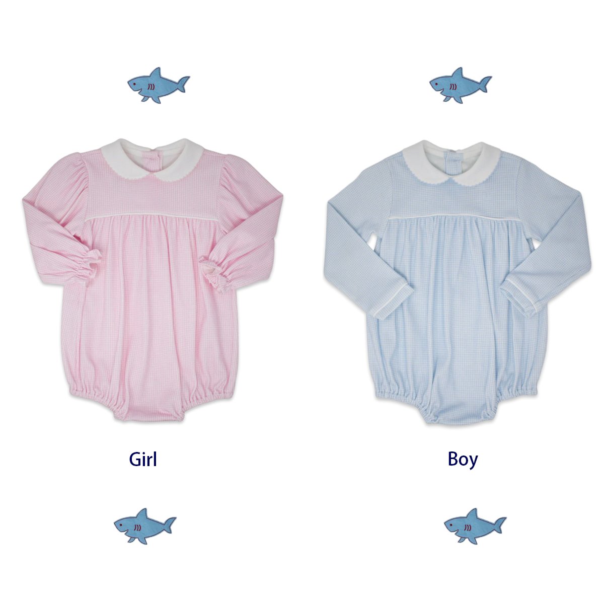 Boutique long sleeve kids clothes blank woven cotton unisex baby romper peter pan collar with bib infant girl boy bodysuit