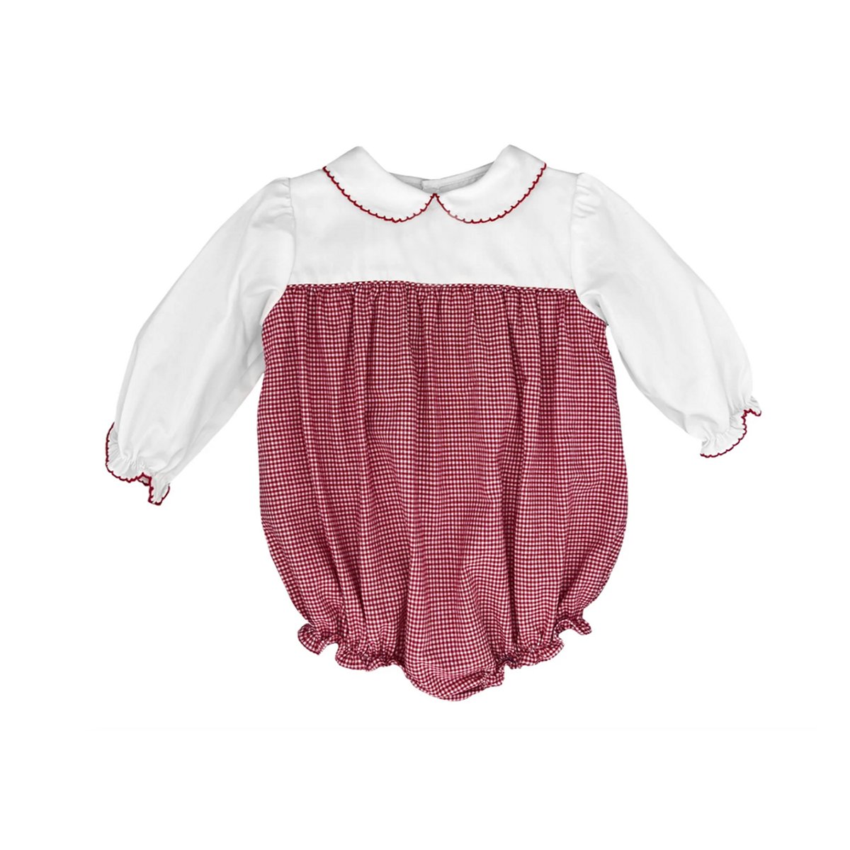 Boutique long sleeve kids clothes blank woven cotton unisex baby romper peter pan collar with bib infant girl boy bodysuit