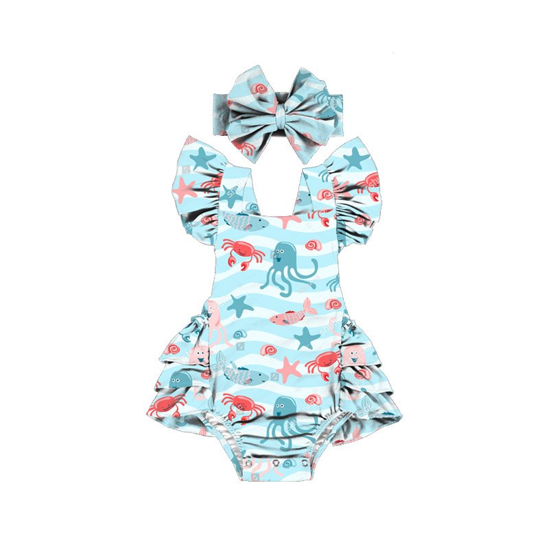 baby rompers girl flutter sleeve newborn baby romper for 0-3 months
