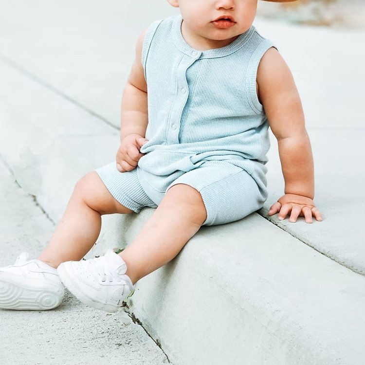 OEM Unisex Summer Plain Custom Size knitted Newborn clothes kids jumpsuit Baby rompers