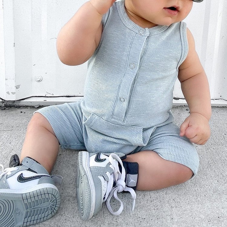 OEM Unisex Summer Plain Custom Size knitted Newborn clothes kids jumpsuit Baby rompers