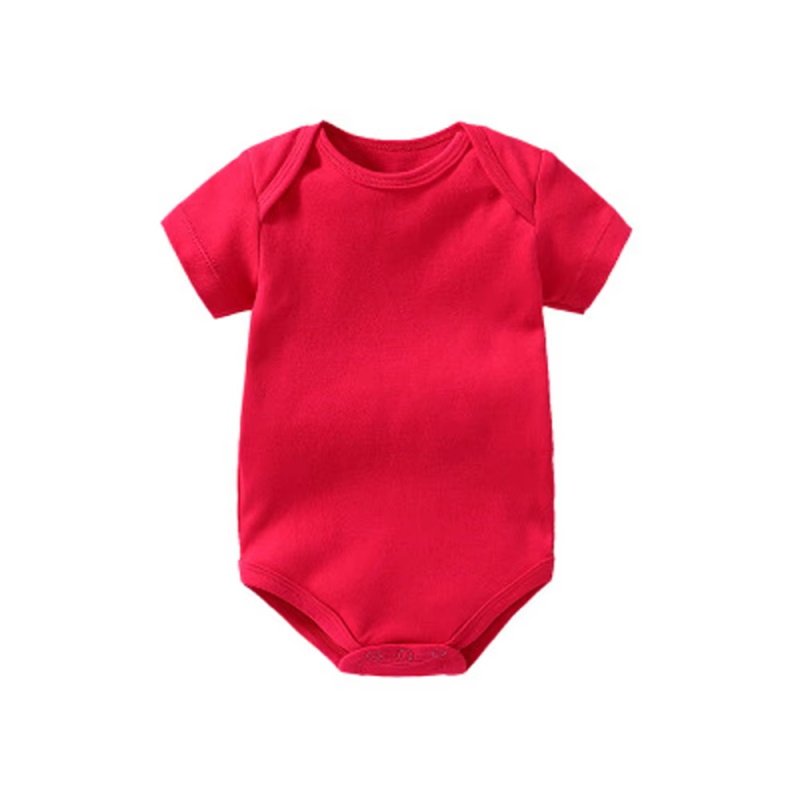 Custom newborn baby unisex boy and girl clothes short sleeve summer 100% combed cotton infant and baby clothes for newborns