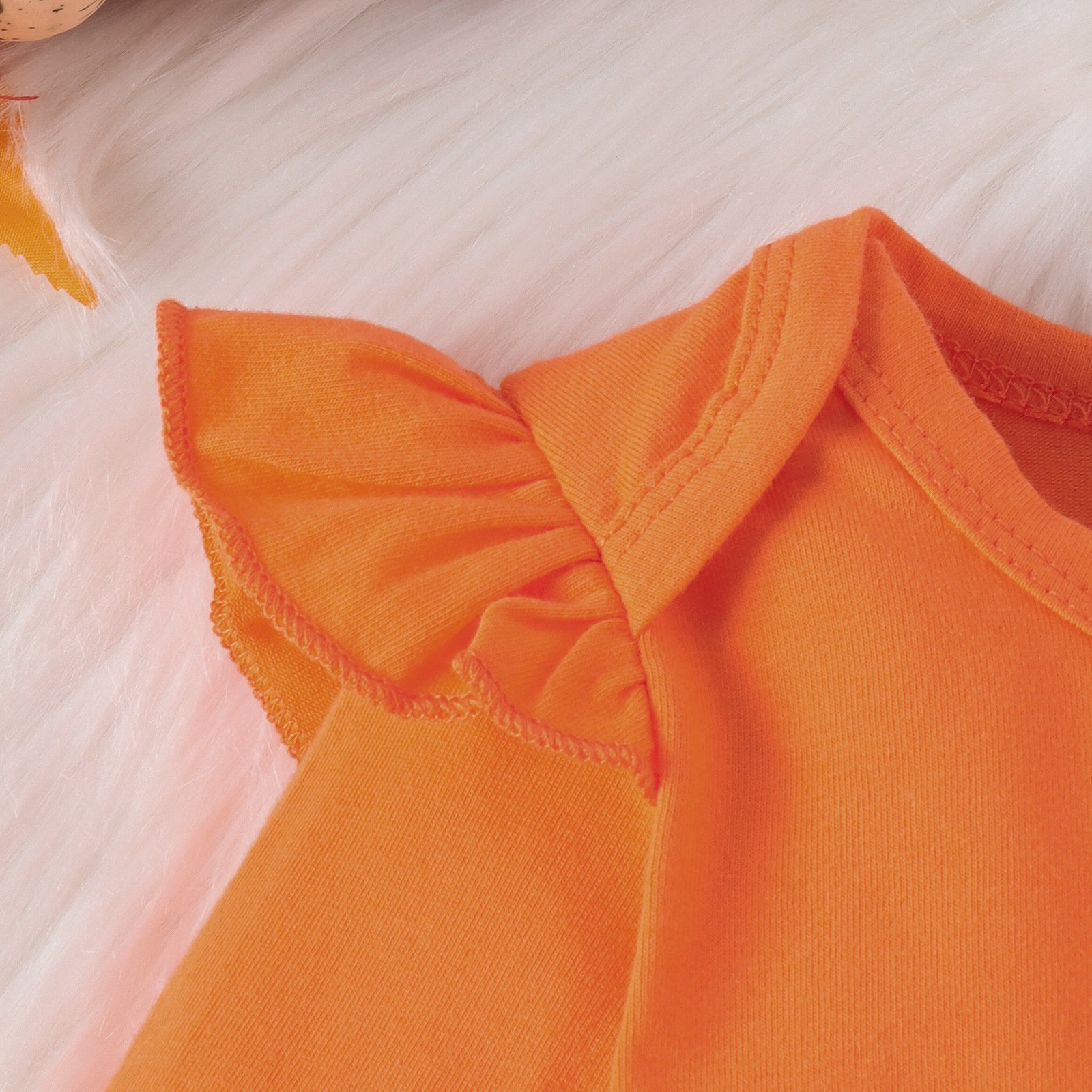 Happy Halloween !!! 2024 Brand New Design Solid Long sleeve Baby romper + Cartoon dress with straps