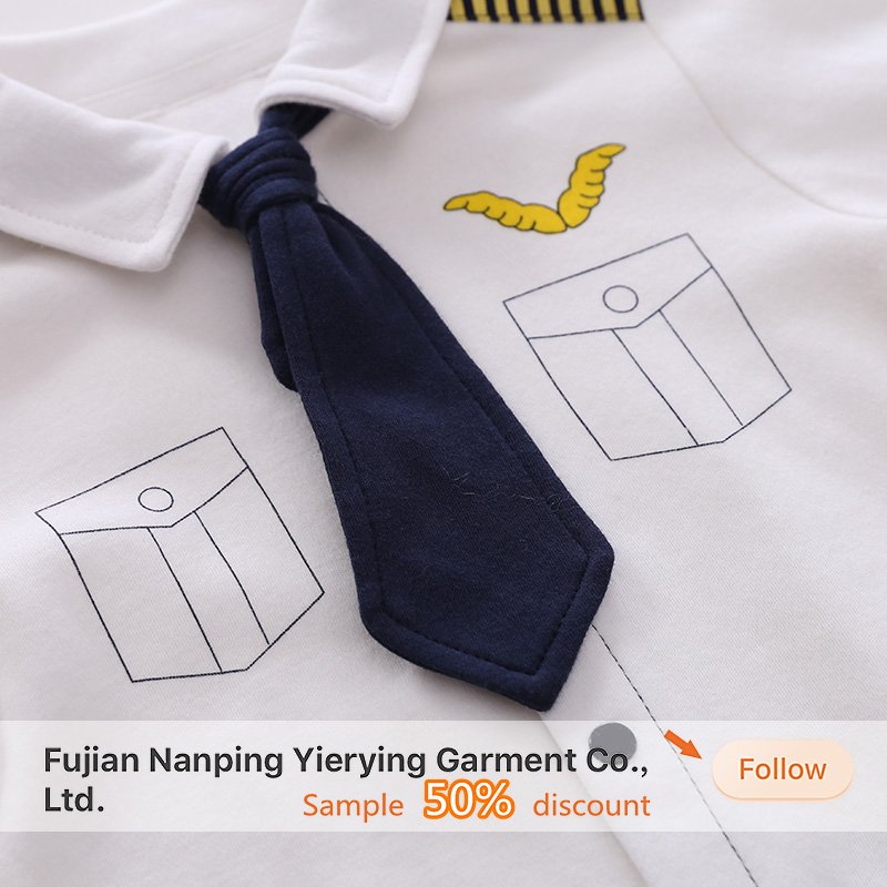 Baby boy jumpsuit pure cotton captain's clothing long-sleeved baby romper factory direct sales