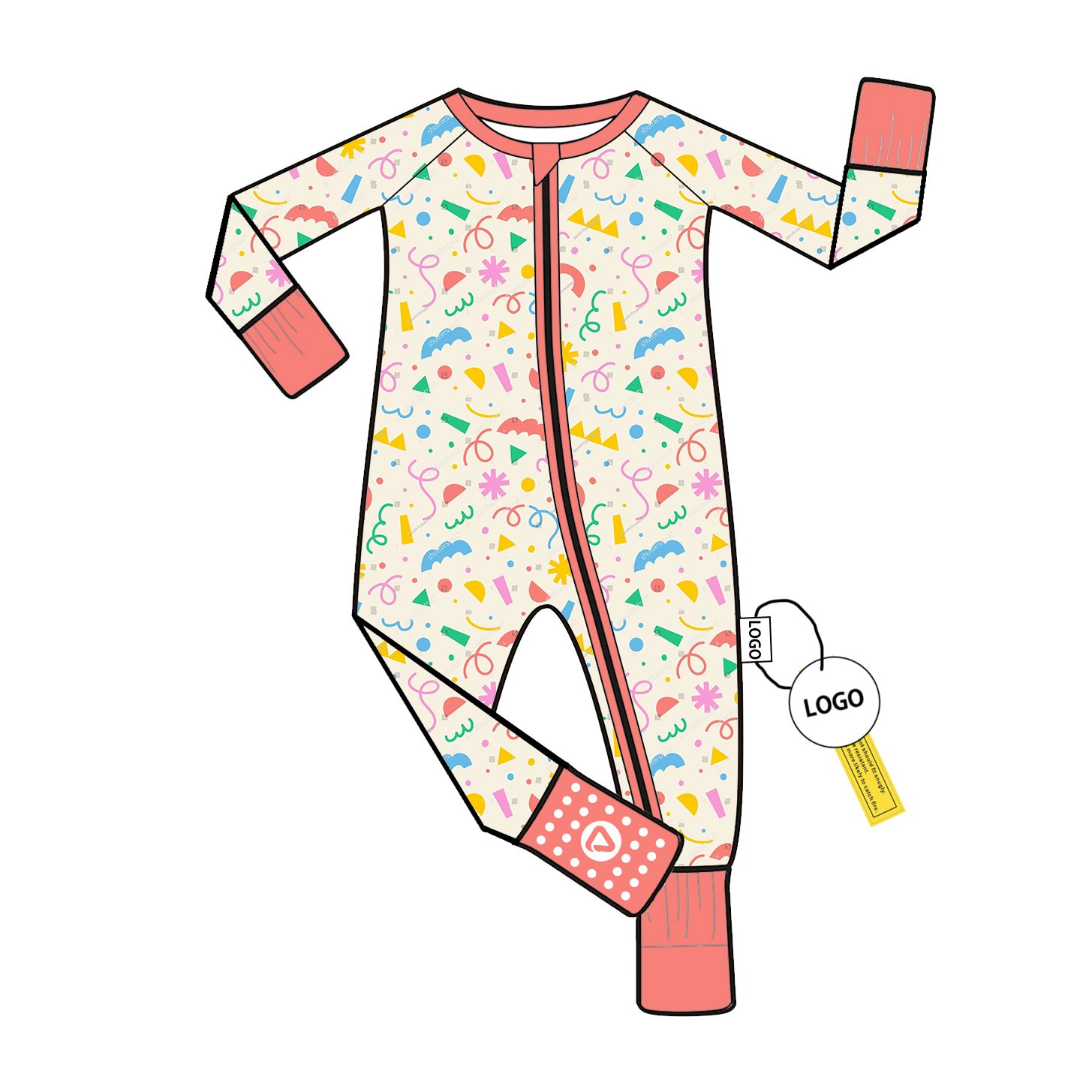 Custom Bamboo Viscose Baby Romper with Double Zipper Long Sleeve Pajamas Wholesale Low MOQ Unisex Jumpsuit Bodysuit Sleeper