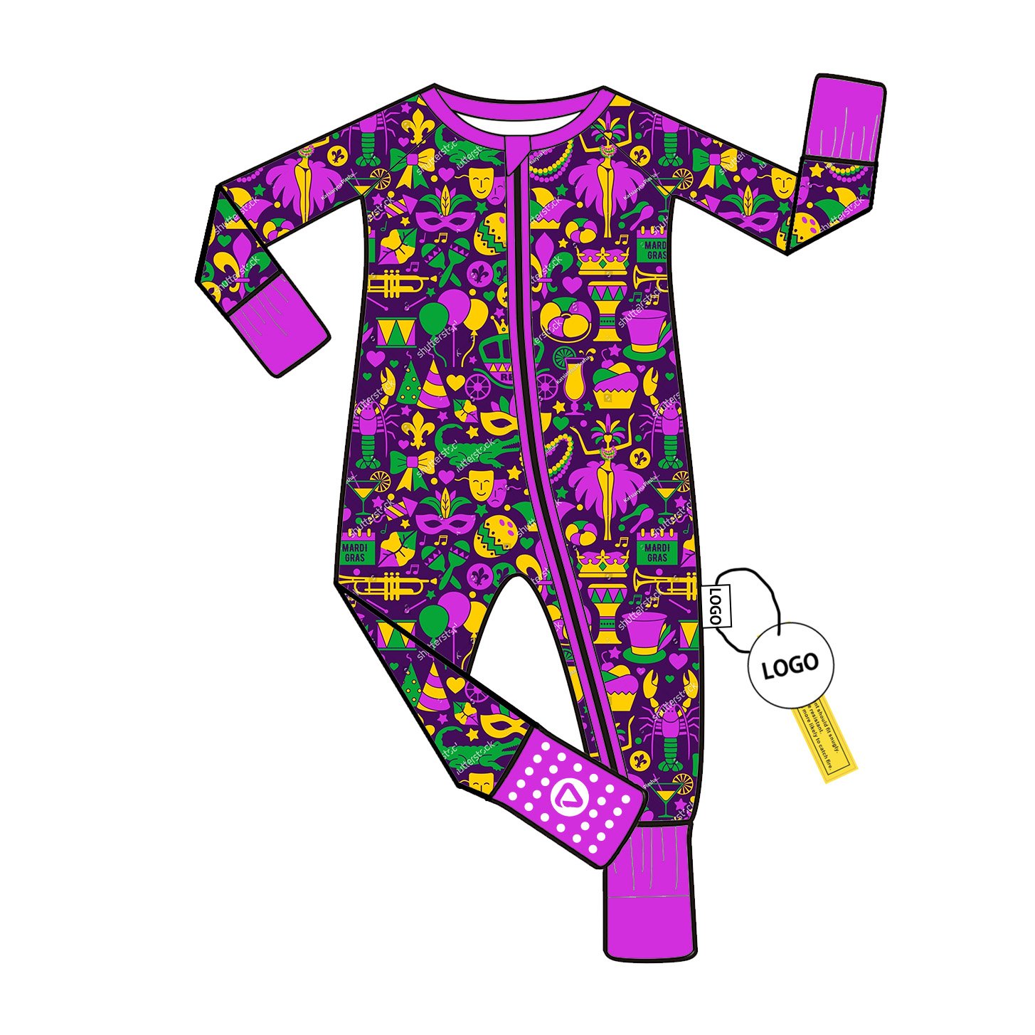Custom Bamboo Viscose Baby Romper with Double Zipper Long Sleeve Pajamas Wholesale Low MOQ Unisex Jumpsuit Bodysuit Sleeper