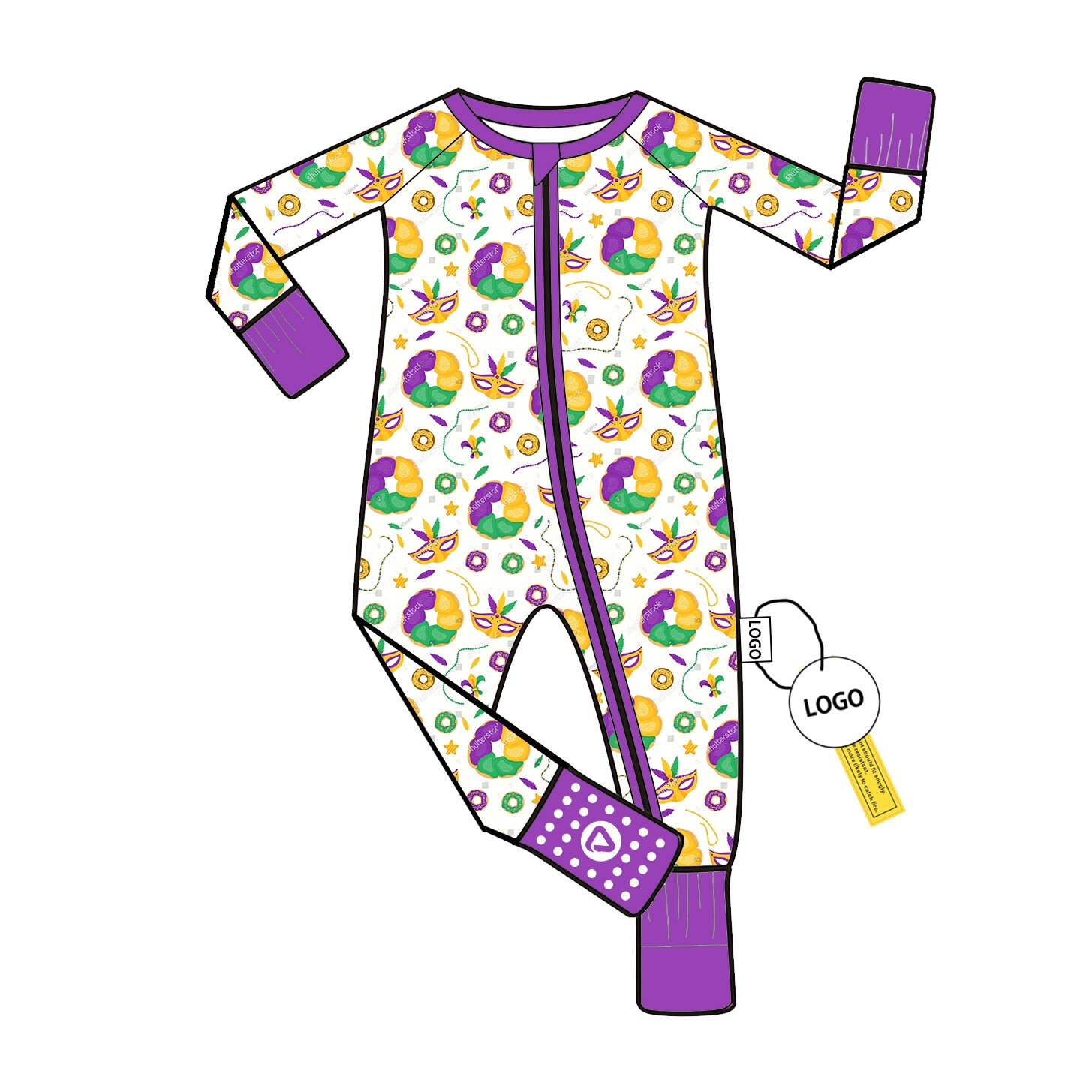 Custom Bamboo Viscose Baby Romper with Double Zipper Long Sleeve Pajamas Wholesale Low MOQ Unisex Jumpsuit Bodysuit Sleeper