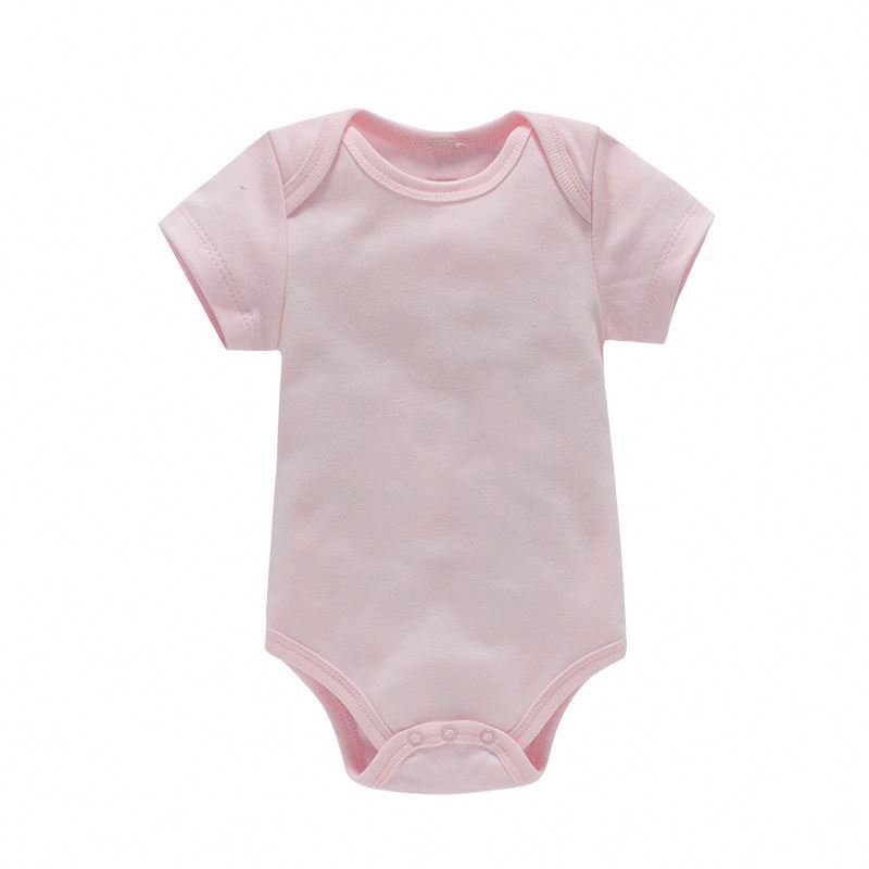 2022 Newborn Short Sleeve White Blank Onesie Rompers Pajamas Plain 100% Cotton Summer New Born Boy Girl Romper Baby Clothes