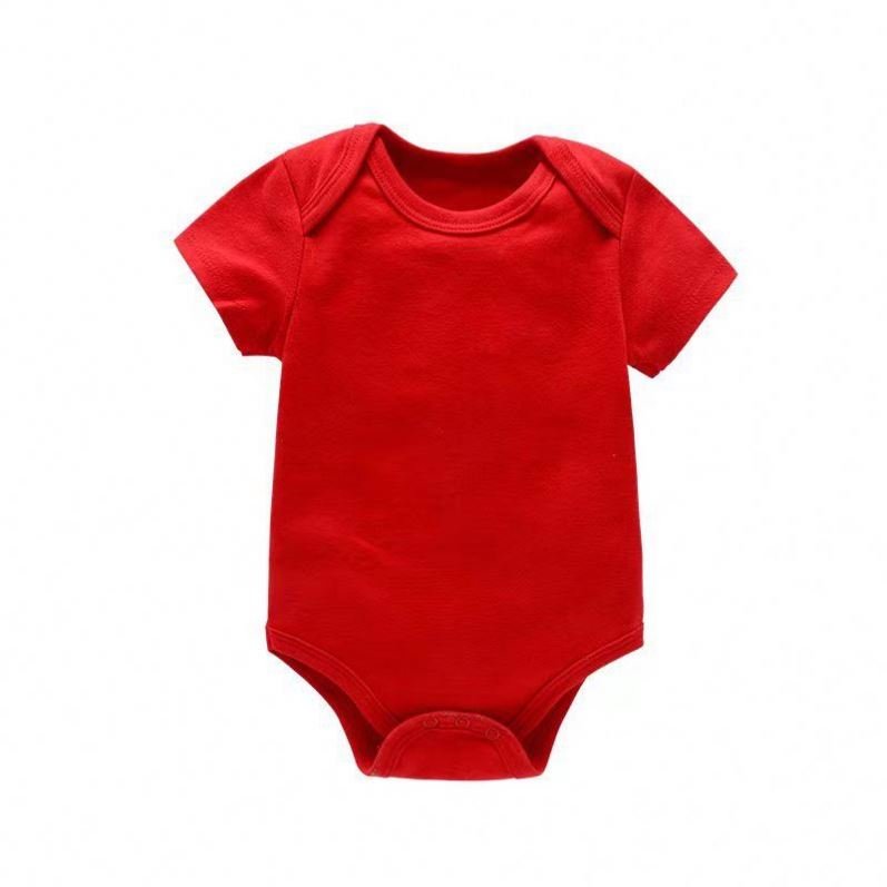 2022 Newborn Short Sleeve White Blank Onesie Rompers Pajamas Plain 100% Cotton Summer New Born Boy Girl Romper Baby Clothes