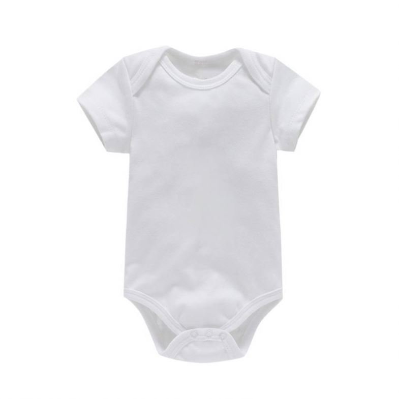 2022 Newborn Short Sleeve White Blank Onesie Rompers Pajamas Plain 100% Cotton Summer New Born Boy Girl Romper Baby Clothes