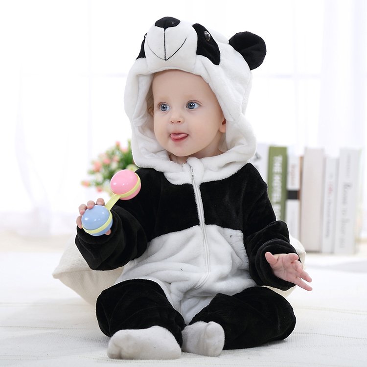 MICHLEY Spring Flannel Rompers Kids Style Onesi Girls Party Animal Design Baby Romper Jumpsuit