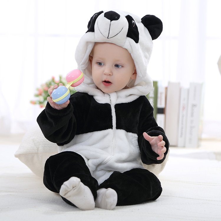 MICHLEY Spring Flannel Rompers Kids Style Onesi Girls Party Animal Design Baby Romper Jumpsuit
