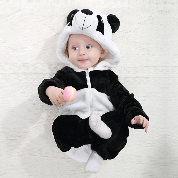 MICHLEY Spring Flannel Rompers Kids Style Onesi Girls Party Animal Design Baby Romper Jumpsuit