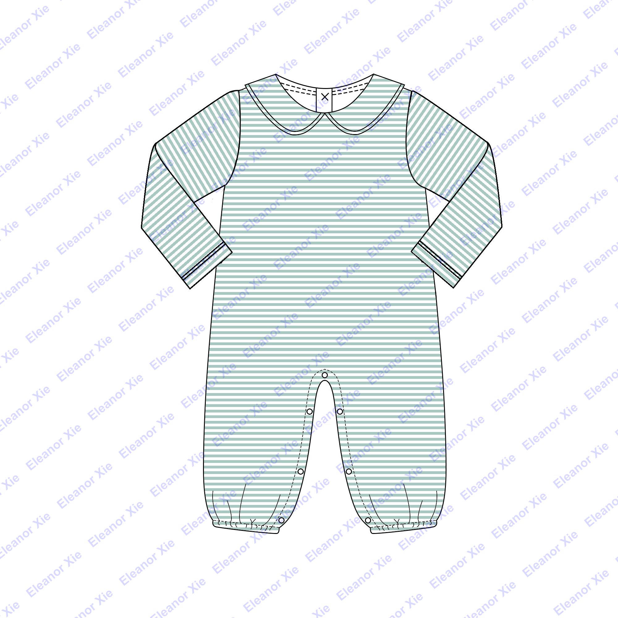 2025 Mardi Gras striped cotton baby boy clothes spring long sleeve peter pan collar toddler new born babies boys rompers