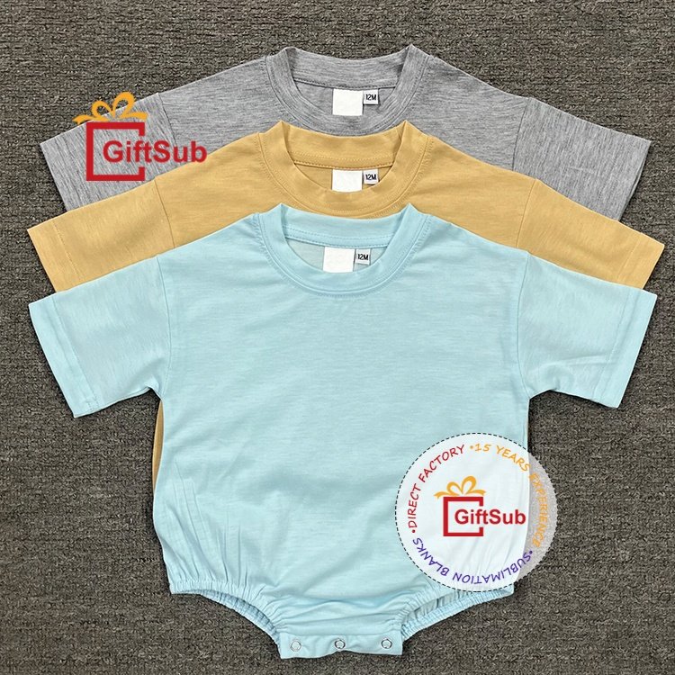 Factory Wholesale Blank Sublimation Baby Rompers Girl Boys Cotton Feel Colored Long Sleeve Newborn Bodysuits Baby Rompers