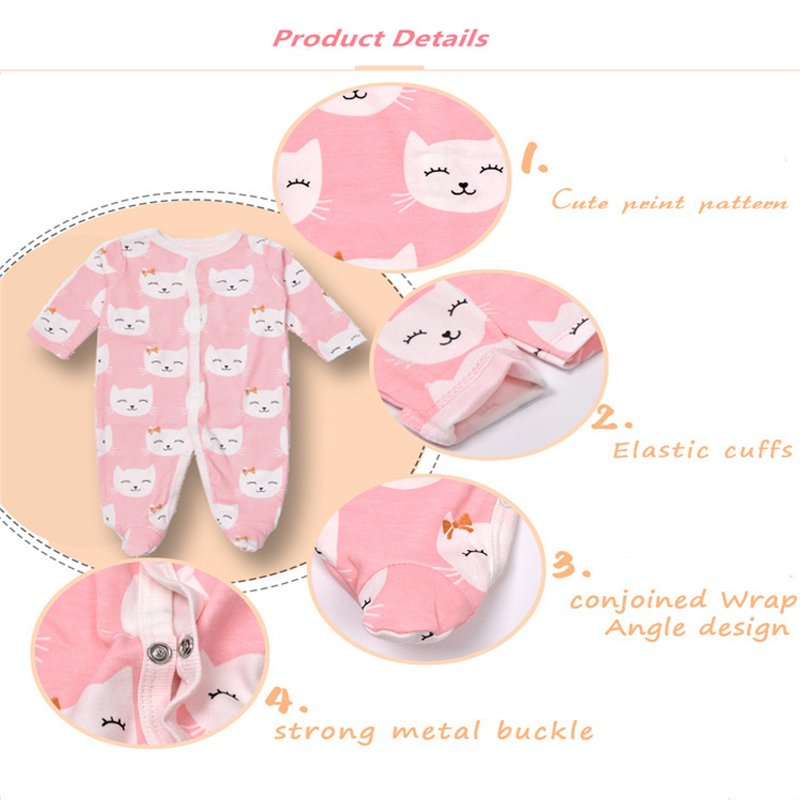 3 Piece Packing High Quality infant footed romper 100% Organic Cotton baby romper Newborn Baby Overall sleepsuit
