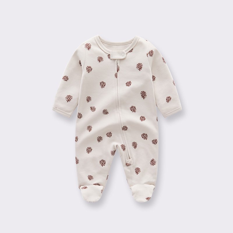 custom 0 - 12 month zipper print newborn jumpsuits 100 % cotton soft long sleeve baby clothes baby romper