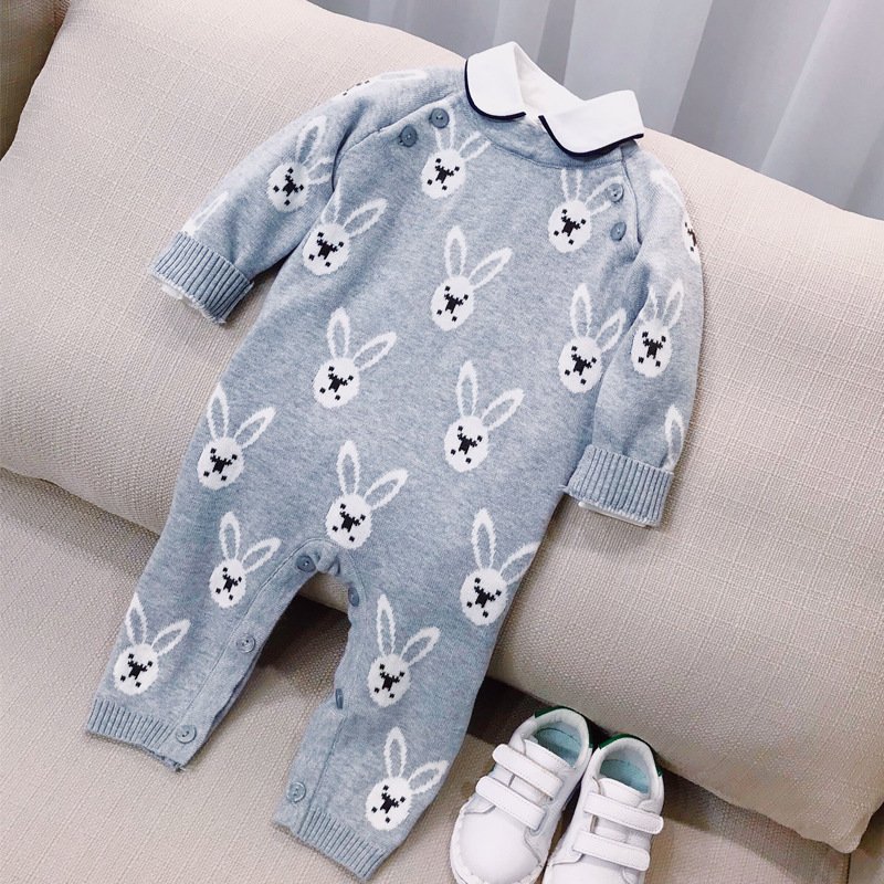 wholesale and OEM ODM organic cotton baby winter fall kid clothing boy and girl knitted romper baby