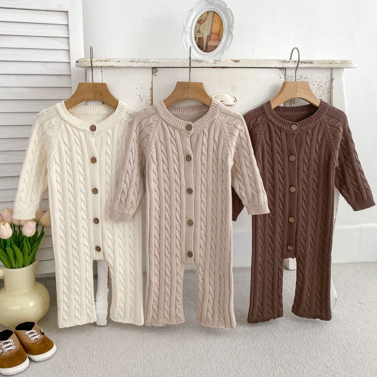 Hot sale autumn unisex long sleeve kids romper 100% organic cotton rib knit baby romper