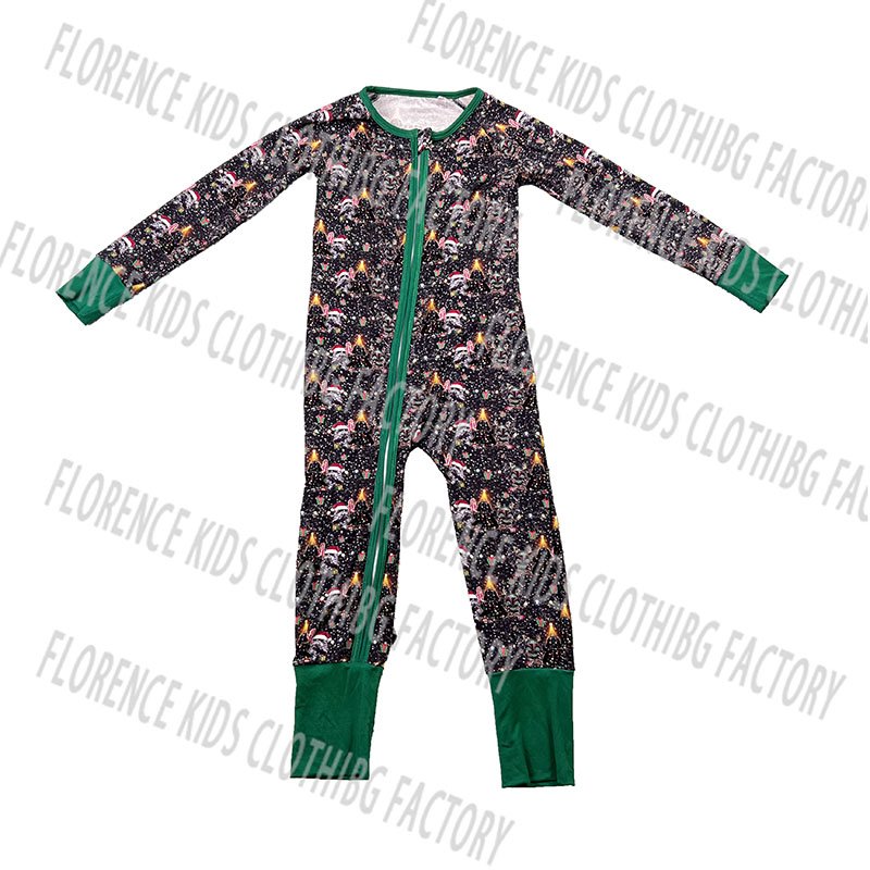 DH ODM Christmas fashion custom infant toddler girls bamboo cake zippy baby winter romper
