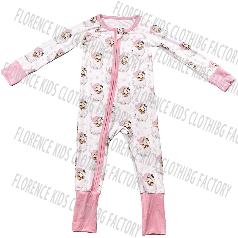 DH ODM Christmas fashion custom infant toddler girls bamboo cake zippy baby winter romper