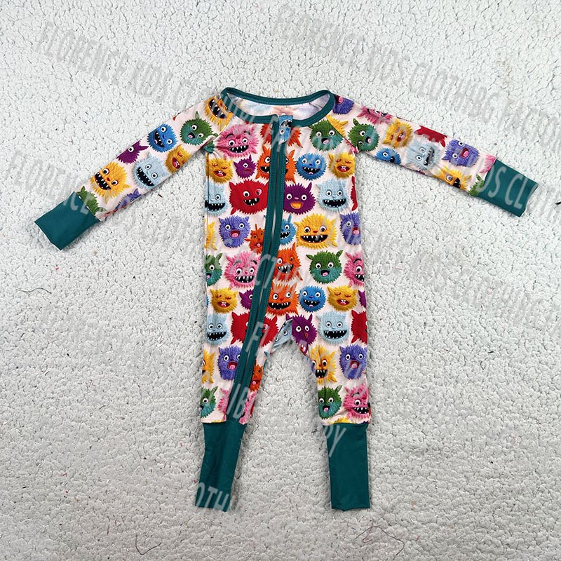 DH ODM Christmas fashion custom infant toddler girls bamboo cake zippy baby winter romper