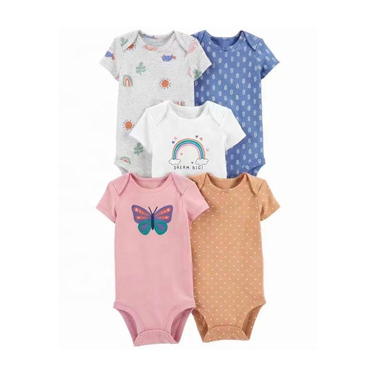 Factory price best 100% cotton newborn 6-24 months baby clothing onesie baby romper