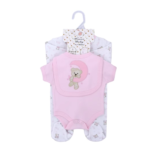 High Quality Organic Cotton Newborn Baby Romper 5 Pcs Sets Girls Boys Wholesale Summer Toddler Clothing Suits