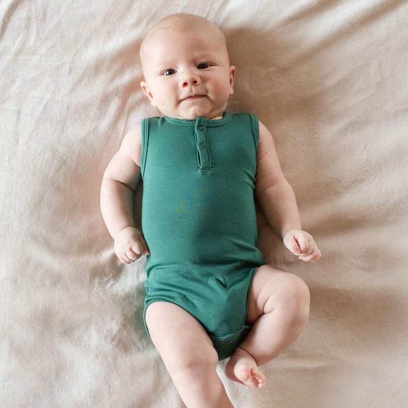 Custom Bamboo Solid Sleeveless Snap Crotch Baby Bodysuit Romper Bamboo Viscose Baby Romper