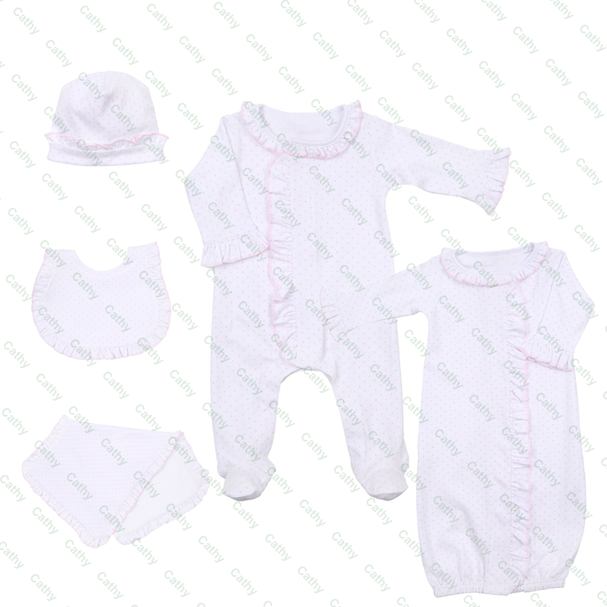 Monogram sibling match newborn coming home outfit long sleeve cotton baby footie ruffle baby girls boys sleeper