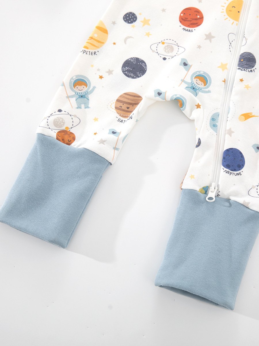 Wholesale 0-3 months Christmas new born baby clothes bamboo comfortable baby romper two way zipper baby boy pajamas knit romper