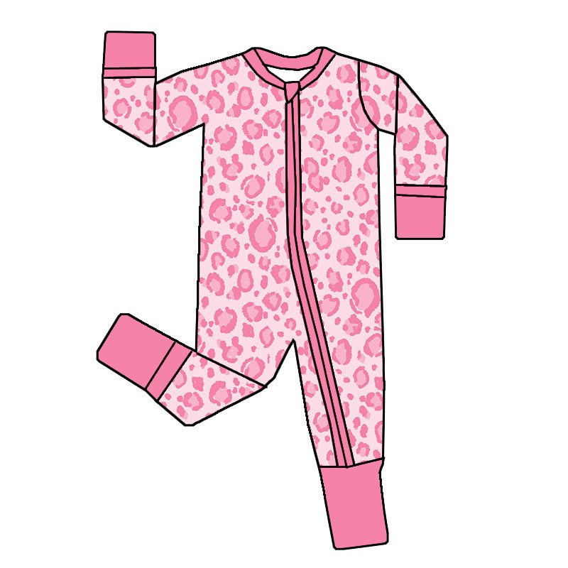 250gsm Custom Print Children Infant Girl Toddler Bamboo Viscose Pajamas Wholesale Newborn Baby Winter Romper Zipper Sleeper