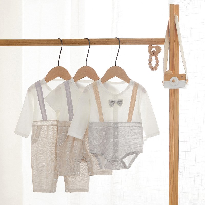 Keli Bear Baby Romper New Season 100% Cotton Boneless Stitching Boys and Girls Jumpsuit Newborn Romper