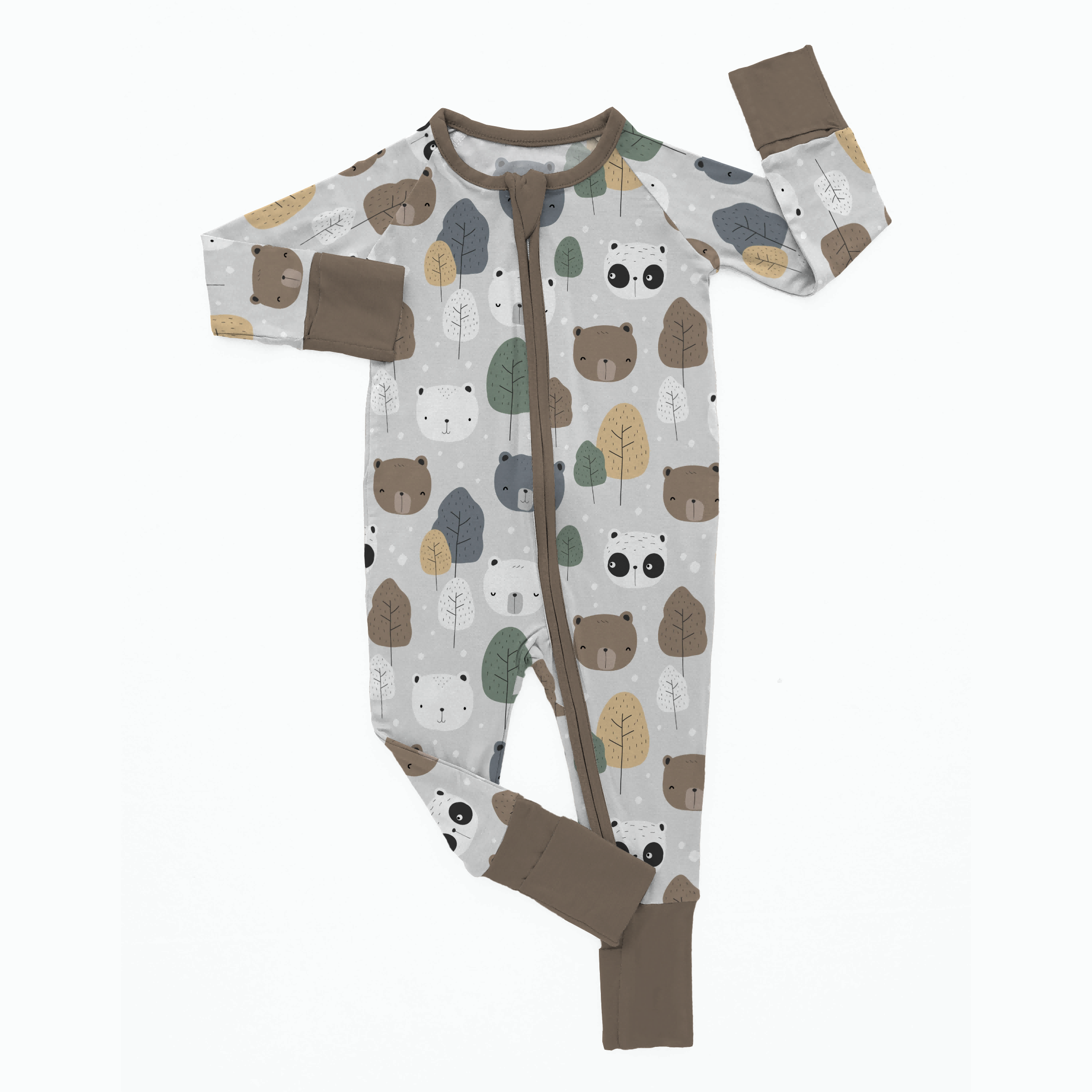 0-24 Month Unisex Infant Girl Boy Double Zipper Bamboo Romper Closure Sleeping Pajamas Newborn Soft Viscose Bamboo Baby Clothes