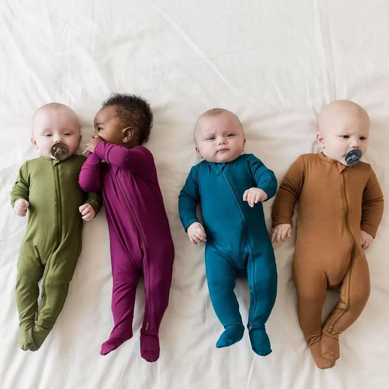 Conyson new born onesie 100% cotton long sleeve Zipper Infant baby Clothes Pajamas Unisex wholesale bamboo Custom baby rompers