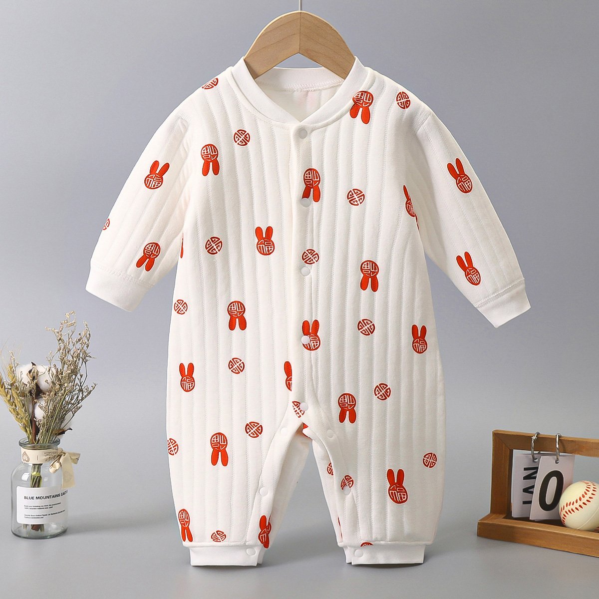 Newborn Long Sleeve Baby Clothes Romper Keep Warm 100% Cotton Baby Clothes Jumpsuits Romper With Button