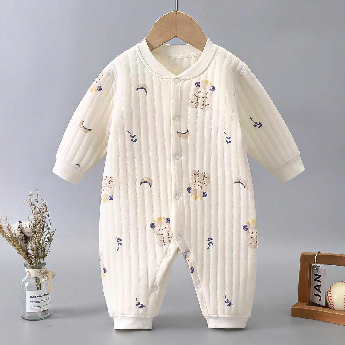 Newborn Long Sleeve Baby Clothes Romper Keep Warm 100% Cotton Baby Clothes Jumpsuits Romper With Button