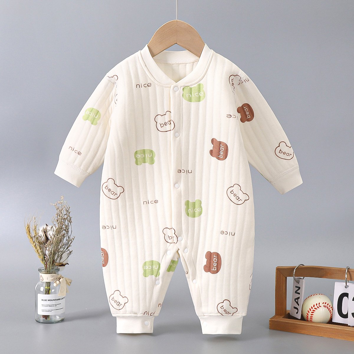 Newborn Long Sleeve Baby Clothes Romper Keep Warm 100% Cotton Baby Clothes Jumpsuits Romper With Button