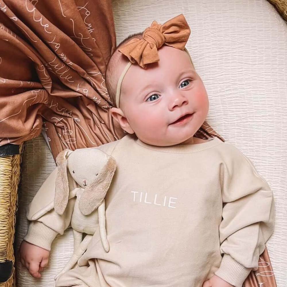 Wholesale Baby Cloths Set Customized Printed Letter Cotton Long Sleeve Baby Rompers