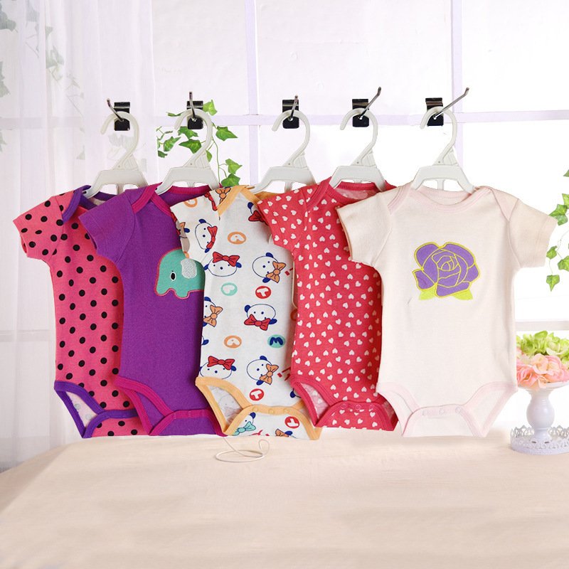 Infant clothing baby romper cotton baby summer clothing 5 pieces set baby jumpsuit