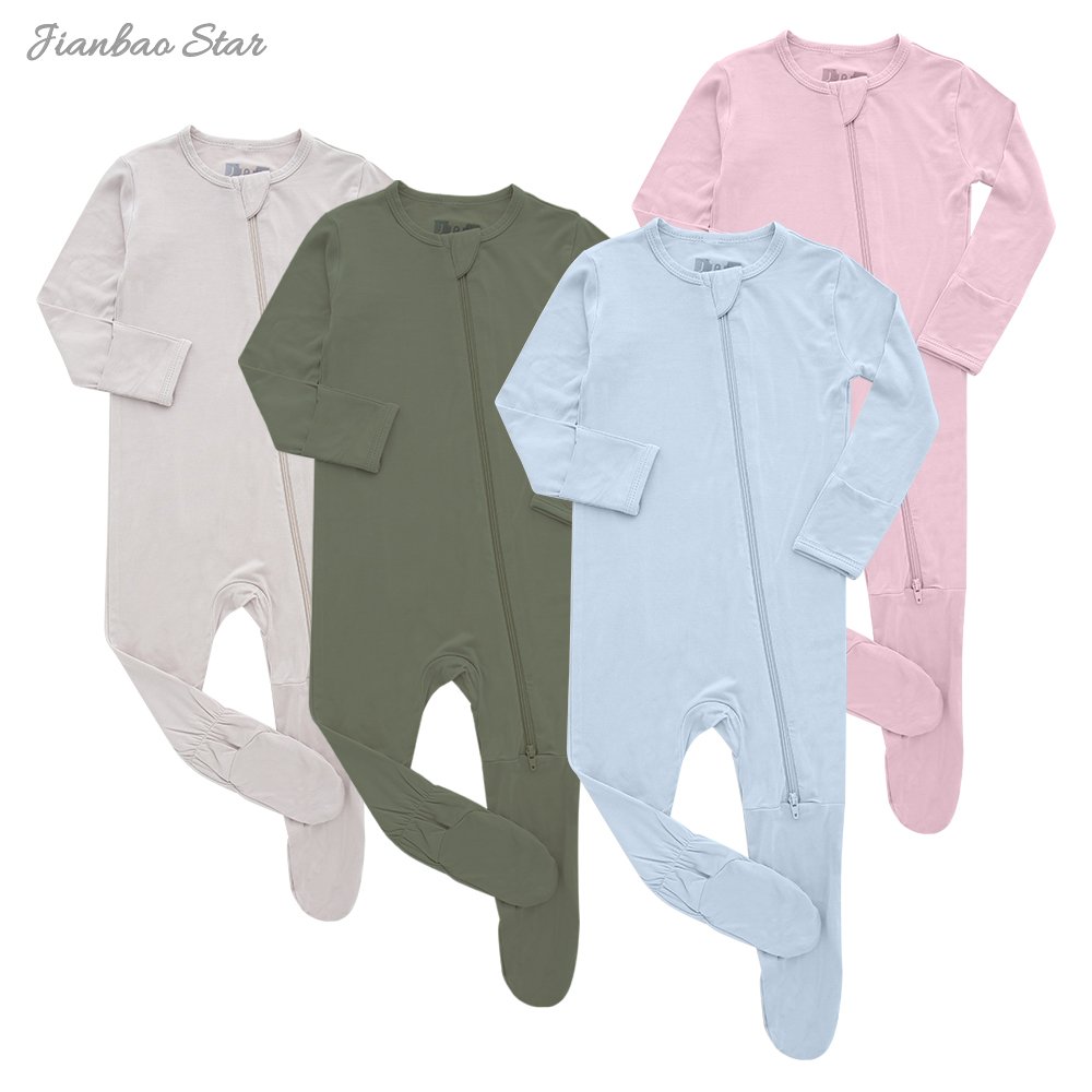 Hot sale Spring Baby Footie Soft baby clothes Long sleeve newborn clothes Bamboo Viscose Zipper Baby Romper