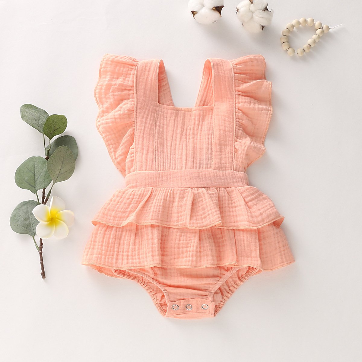 Muslin Baby Bodysuit Summer Solid Clothes Cotton Rompers Jumpsuit Unisex Baby Clothes