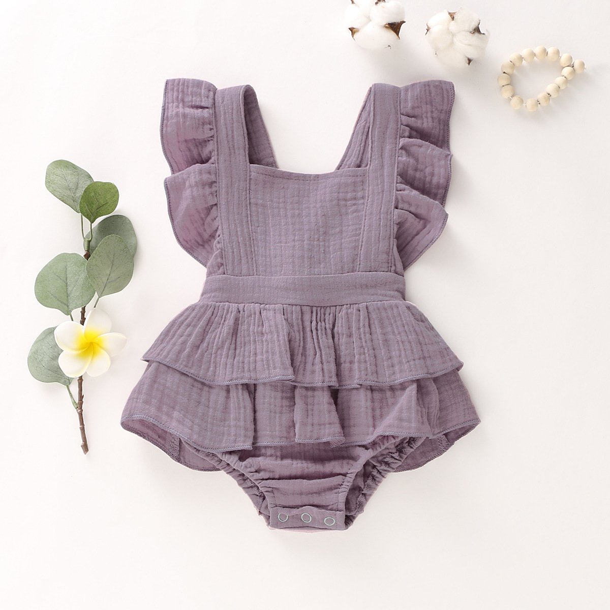 Muslin Baby Bodysuit Summer Solid Clothes Cotton Rompers Jumpsuit Unisex Baby Clothes