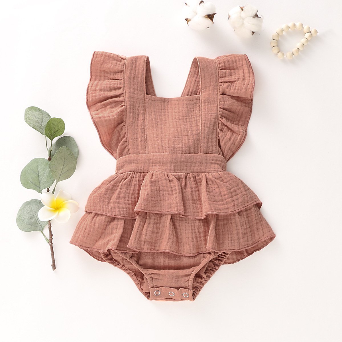 Muslin Baby Bodysuit Summer Solid Clothes Cotton Rompers Jumpsuit Unisex Baby Clothes